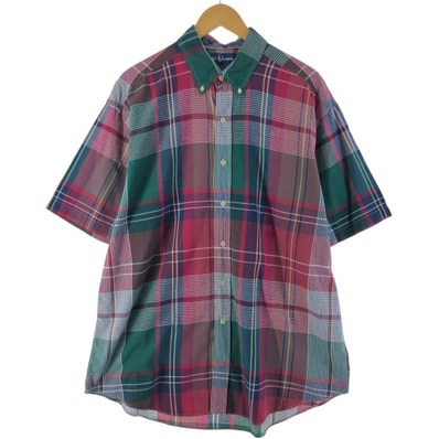 古着 ラルフローレン Ralph Lauren BLAKE 半袖 ボタンダウン チェックシャツ メンズXL相当/eaa537276