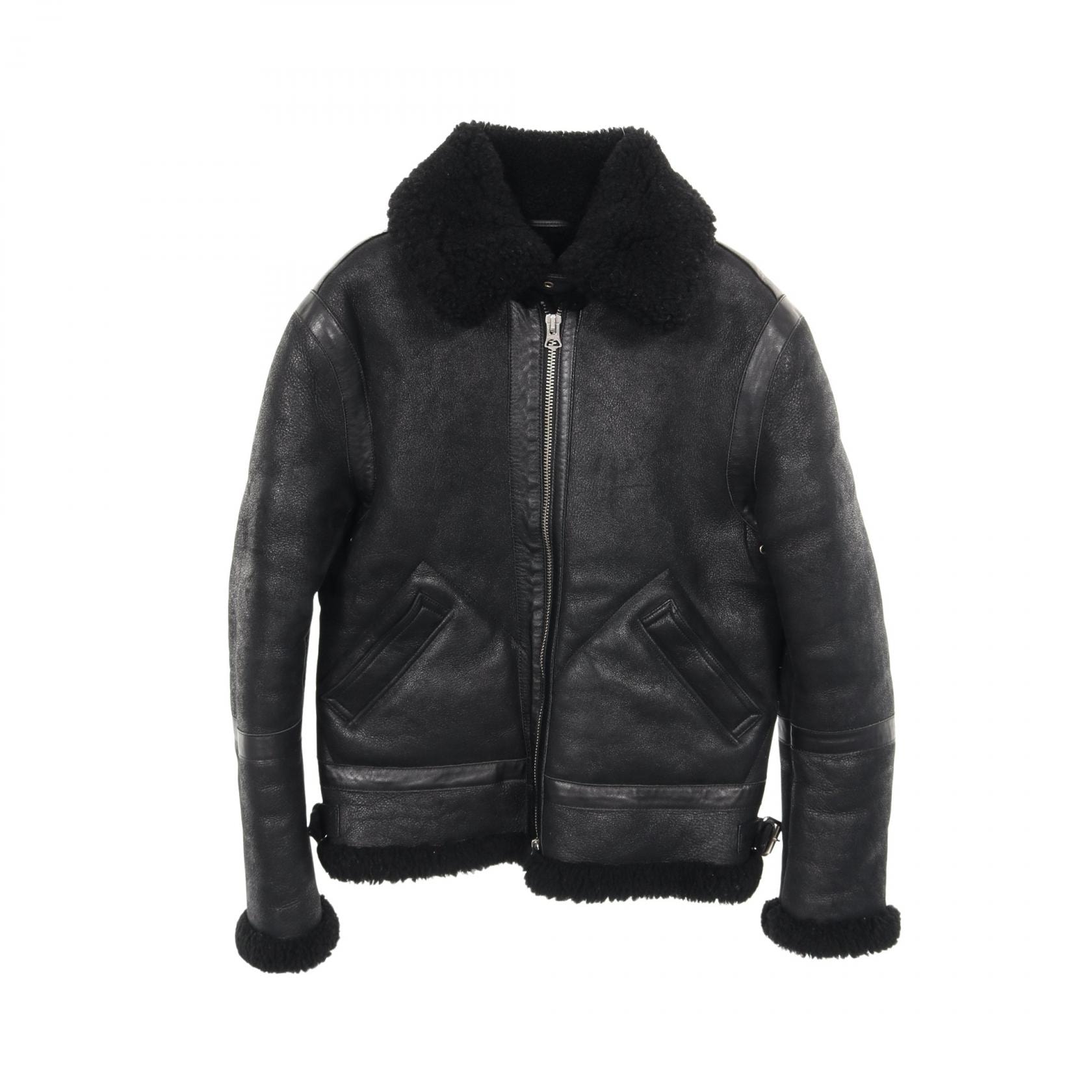 アクネストゥディオズ ACNE STUDIOS Ian Shearling Jacket 革ジャン 衣料品 アウター ムートン メンズ ブラック系 【中古】
