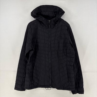 古着 ザ・ノースフェイス THE NORTH FACE ナイロンジャケット 中綿 刺繍 キルティング パーカー フルジップ L ブラック レディース