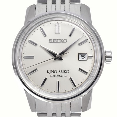 セイコー SEIKO SDKA005/6L35-00G0 KS キングセイコー デイト シルバー 自動巻き メンズ 極美品 腕時計 K#148328