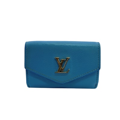 ルイヴィトン LOUIS VUITTON 三つ折り財布 トリヨン ポルトフォイユロックミニ M81157 ブルー
