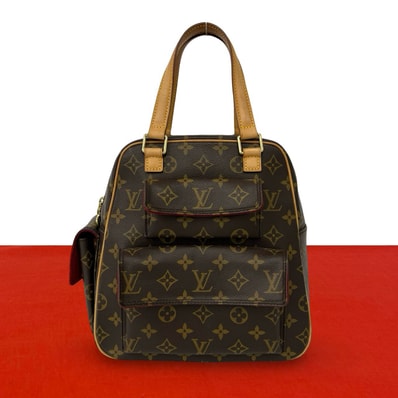 LOUIS VUITTON ルイヴィトン エクサントリ シテ モノグラム レザー PVC ハンドバッグ ブラウン
48036