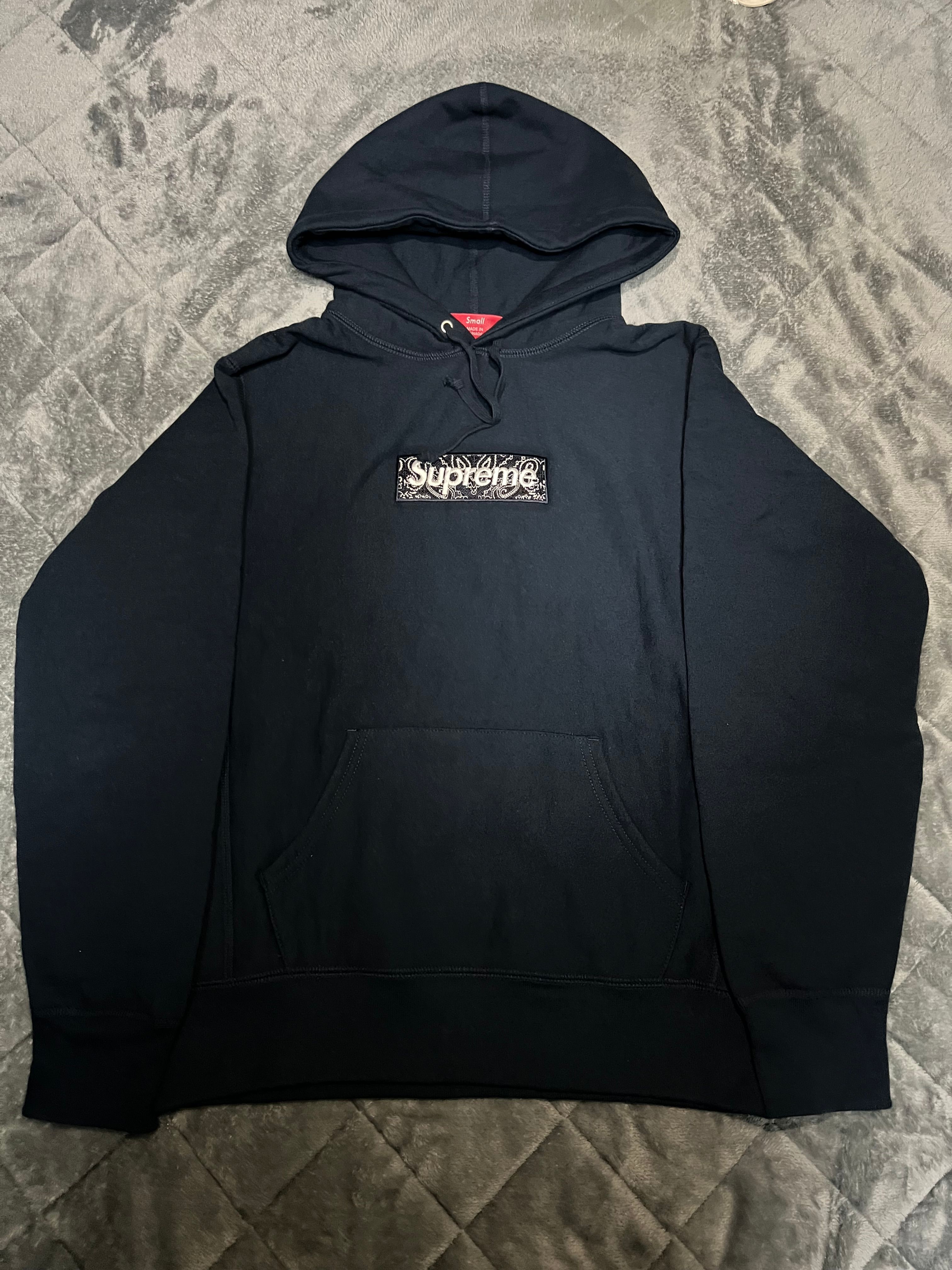 Supreme Bandana Box Logo Hooded Sweatshirt "Navy"