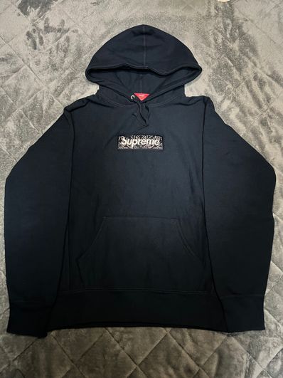 Supreme Bandana Box Logo Hooded Sweatshirt "Navy"