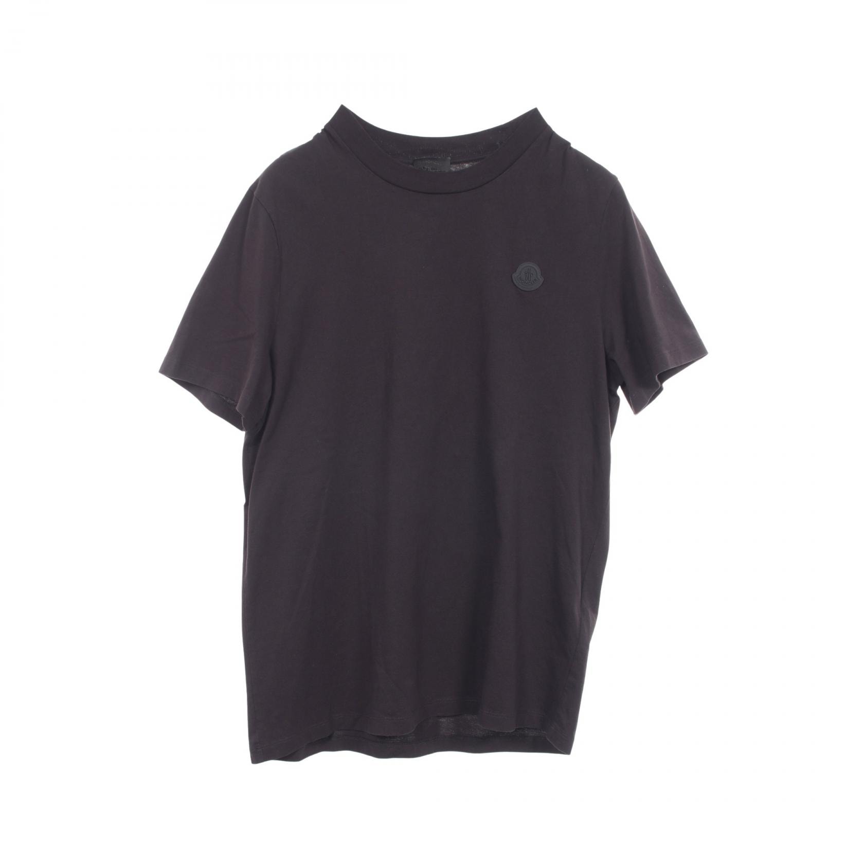 モンクレール MONCLER バーティカルラバーロゴ 半袖Tシャツ 衣料品 トップス コットン メンズ レディース ブラック系 I10918C00007 829H8 【中古】