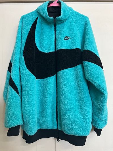 Nike Big Swoosh Reversible Boa Jacket "Illusion Green/Black"