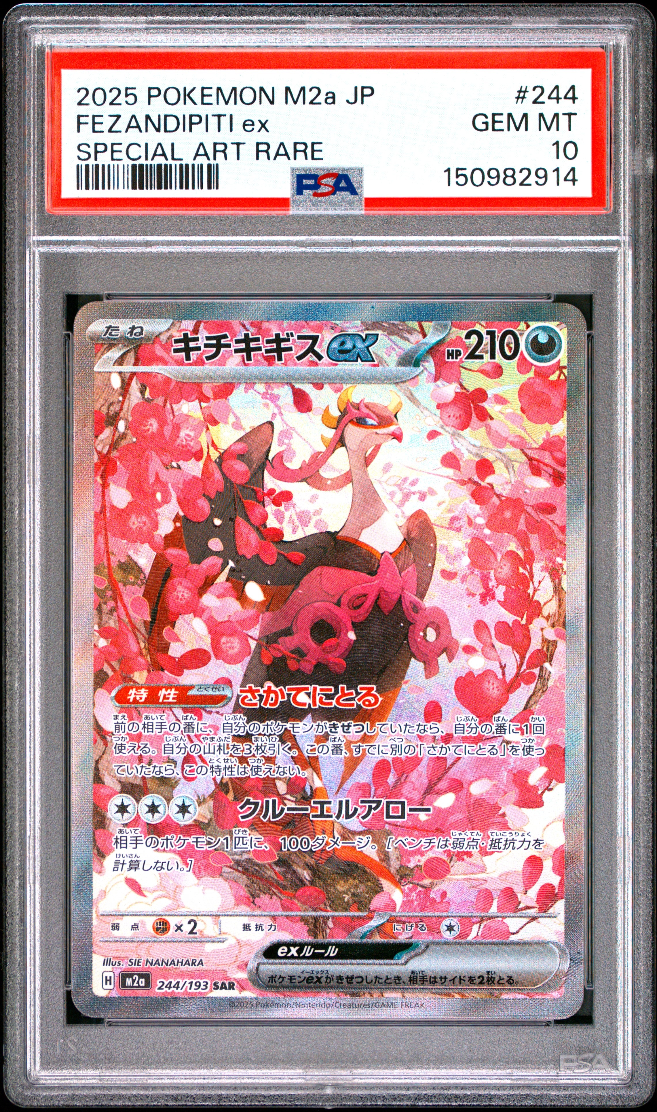 【PSA10】キチキギスex SAR MEGAドリーム キラ ホロ PSA10】キチキギスex SAR [M2a 244/193](ハイクラスパック「MEGA