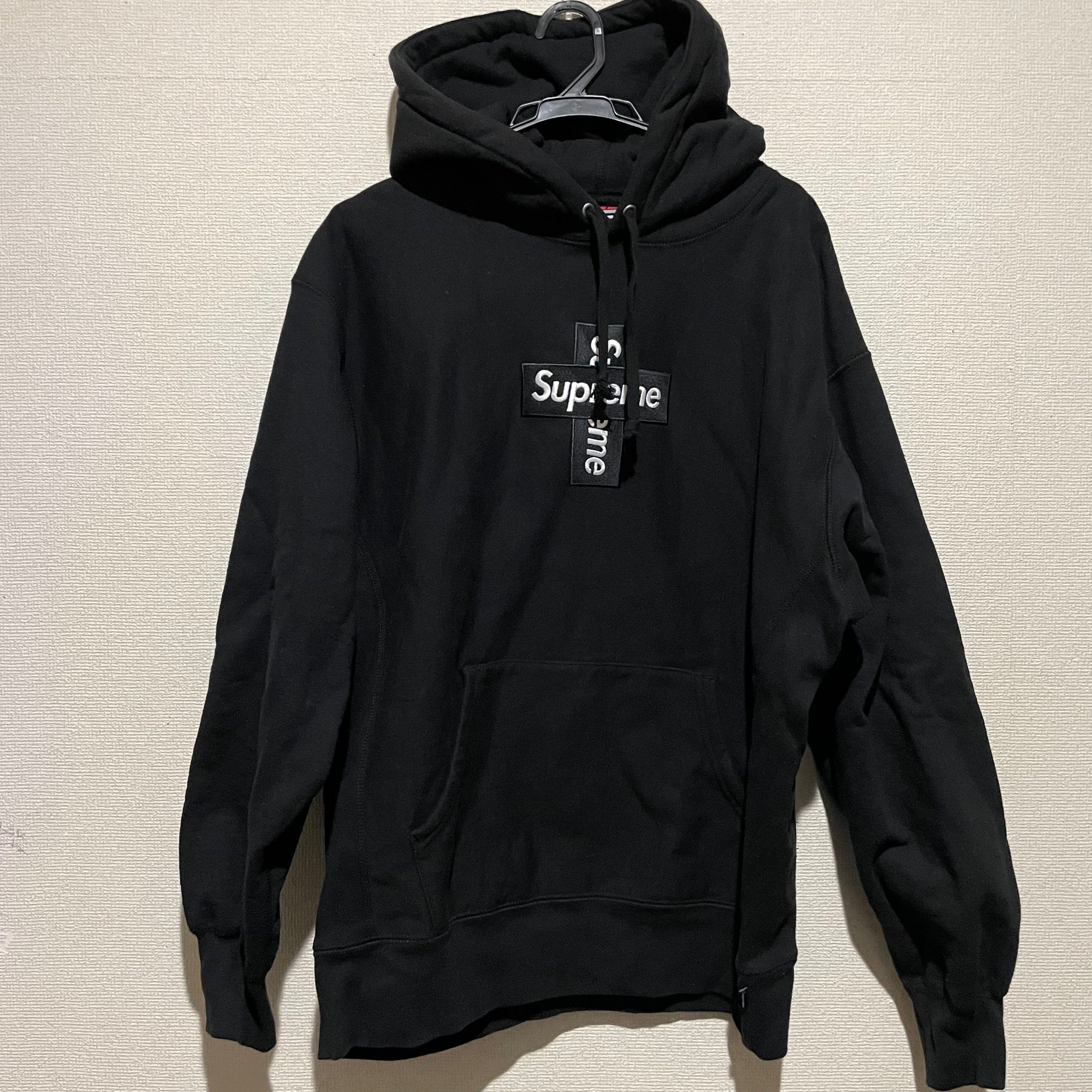 Supreme Cross Box Logo Hooded Sweatshirt "Black"