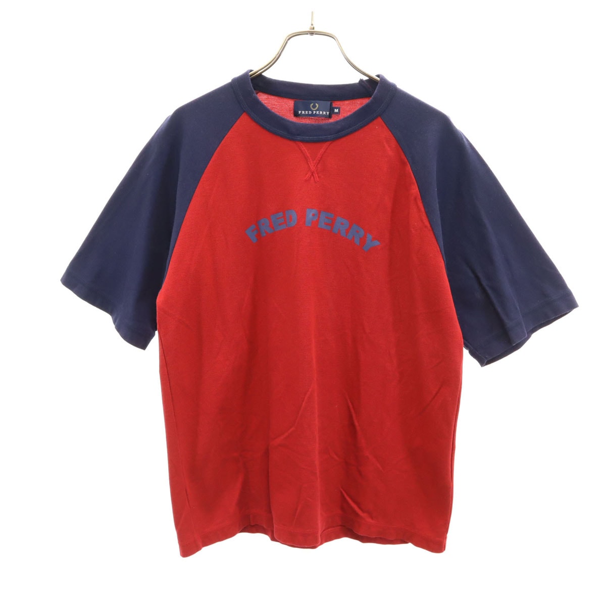 FRED PERRY フレッドペリー 日本製 半袖 ラグラン Tシャツ M レッド