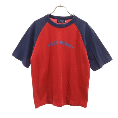 FRED PERRY フレッドペリー 日本製 半袖 ラグラン Tシャツ M レッド