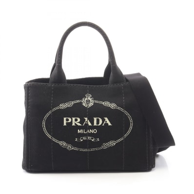プラダ PRADA CANAPA カナパ 2WAY トートバッグ バッグ キャンバス レディース ブラック系 1BG439 【中古】