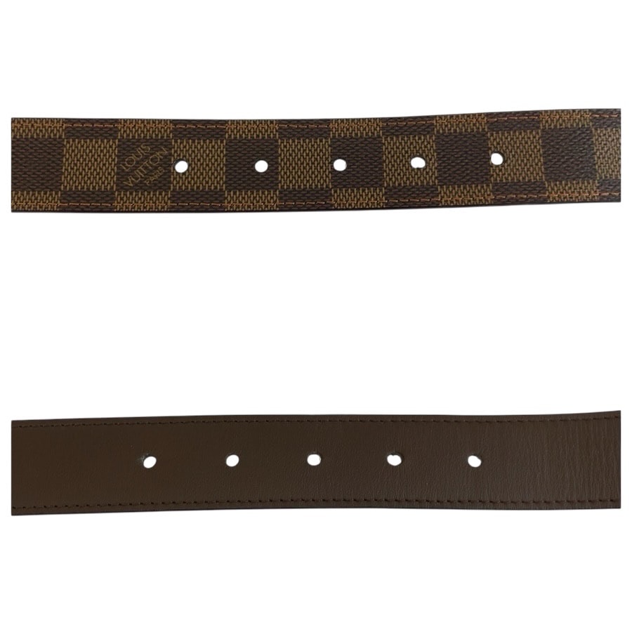 美品 LOUIS VUITTON ルイヴィトン ダミエ サンチュール キャレ ブラウン シルバー金具 PVC ベルト メンズ 602939 【中古】 B (目立った傷や汚れなし)】美品 LOUIS VUITTON ルイヴィトン ダミエ