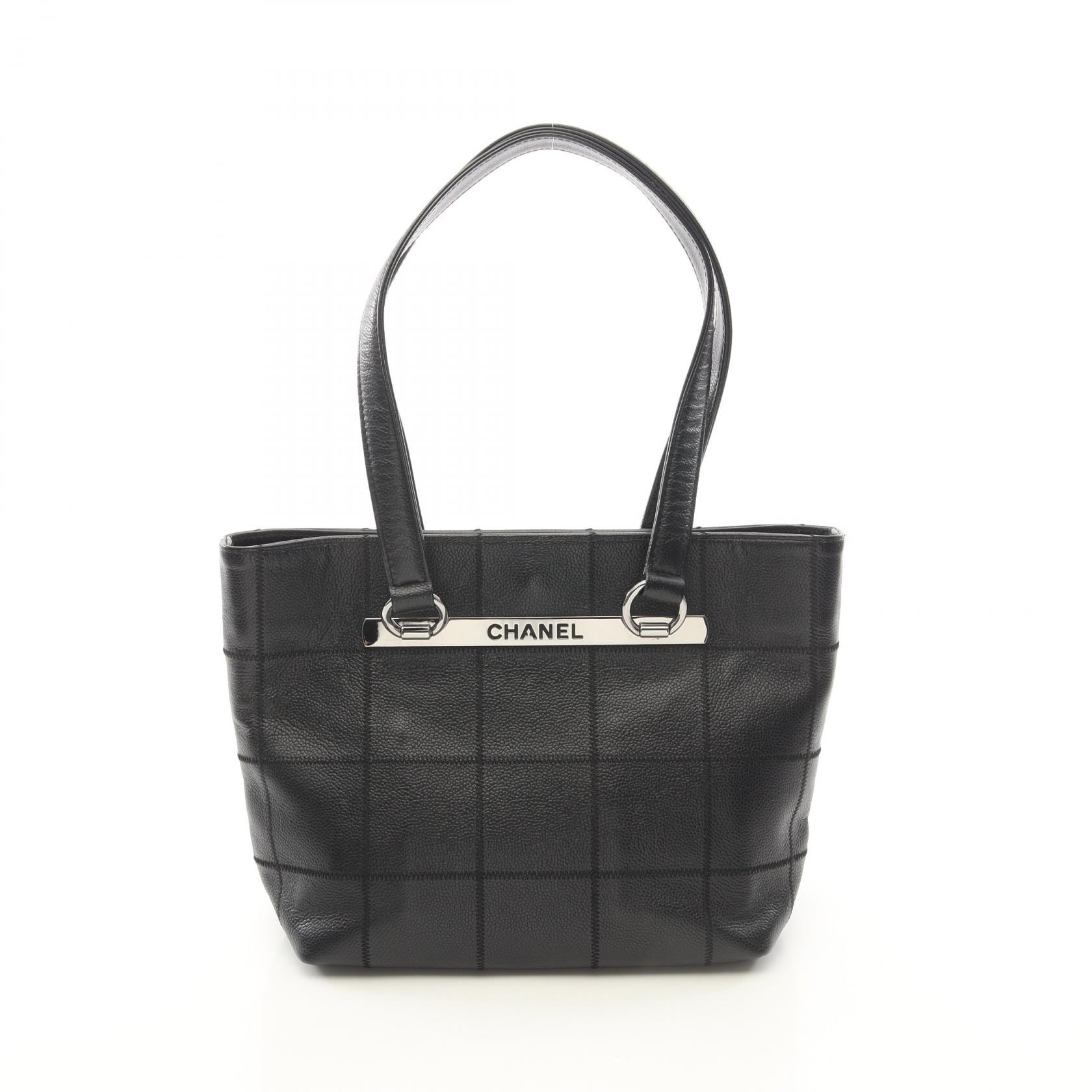 シャネル CHANEL チョコバー トートバッグ バッグ カーフ(牛革) レディース ブラック系 【中古】