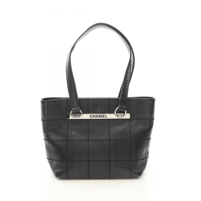シャネル CHANEL チョコバー トートバッグ バッグ カーフ(牛革) レディース ブラック系 【中古】