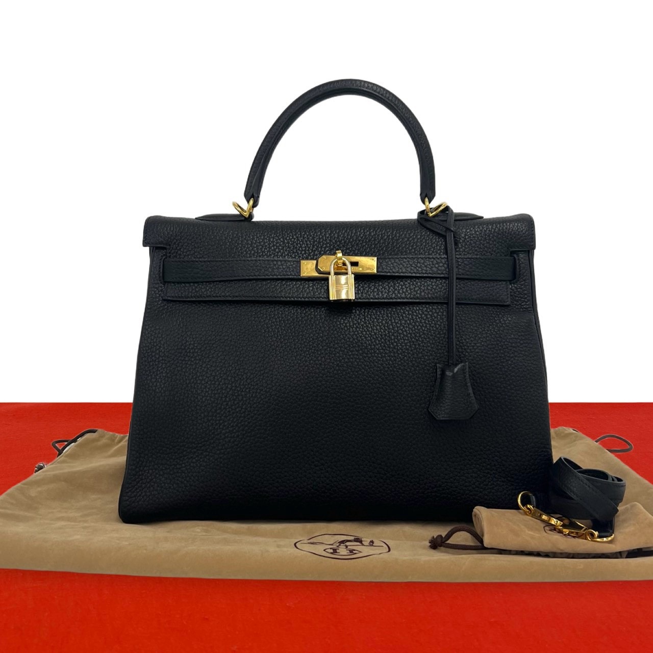 HERMES エルメス ケリー 35 トゴ ショルダーバッグ ブラック
 61505