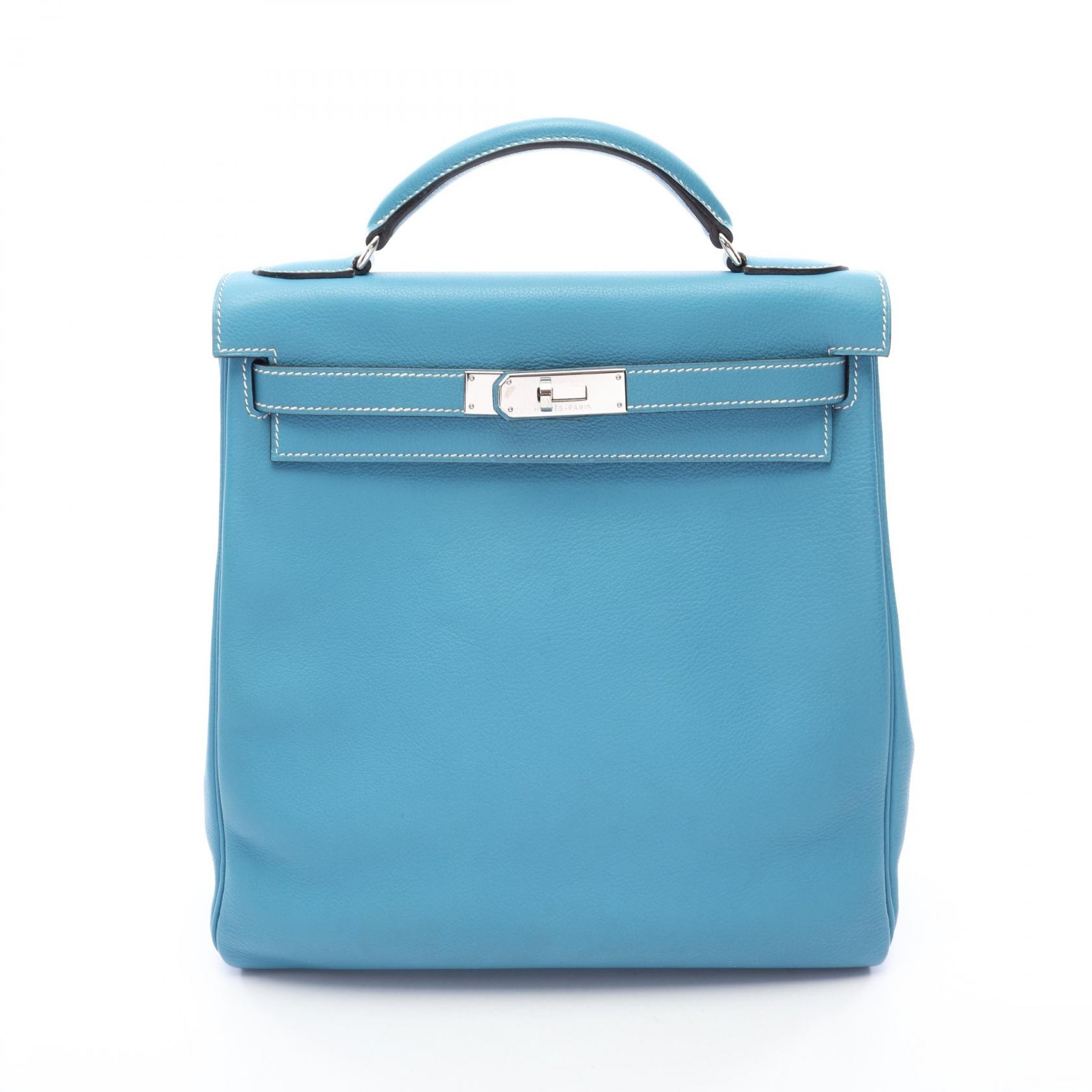 エルメス HERMES ケリーアドGM 内縫い ブルージーン リュックサック バックパック バッグ トリヨンクレマンス トリヨンクレマンス □C刻印(1999年製造) レディース ブルー系 【中古】
