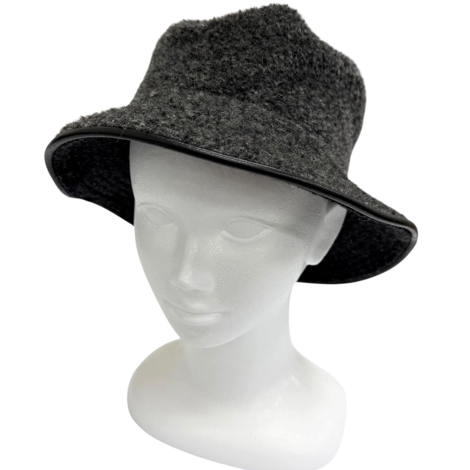 美品 エルメス ハット チャコールグレー メンズ 57
