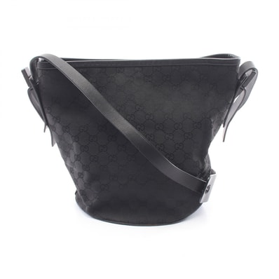 グッチ GUCCI GGキャンバス ショルダーバッグ バッグ キャンバス レザー レディース ブラック系 106240 【中古】
