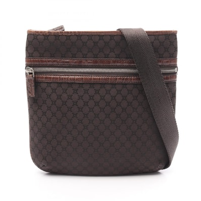 セリーヌ CELINE マカダム ショルダーバッグ バッグ キャンバス レザー レディース ブラウン系 【中古】