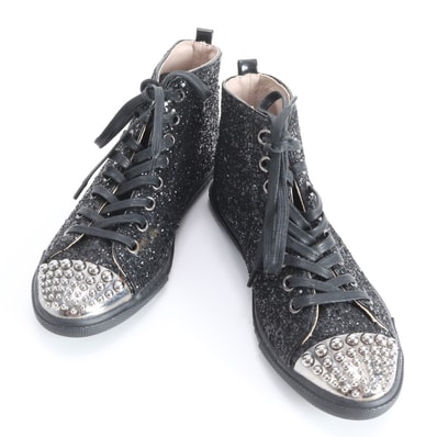 ■美品 ミュウミュウ スタッズ ラメ グリッター 35 5T8143