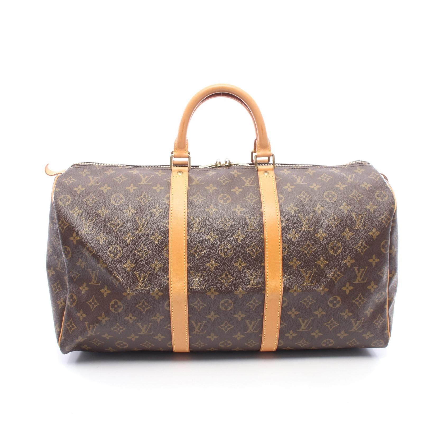 ルイ・ヴィトン LOUIS VUITTON キーポル50 モノグラム ボストンバッグ バッグ PVCコーティングキャンバス レザー モノグラム メンズ レディース ブラウン系 M41426 【中古】