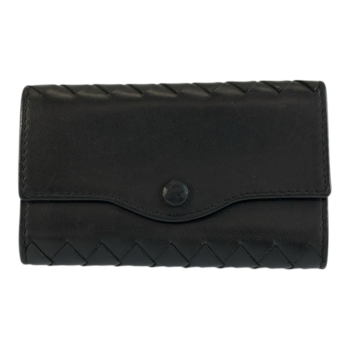 BOTTEGAVENETA ボッテガヴェネタ イントレチャート ブラック 黒 レザー キーケース 6連 1-0250253 【中古】