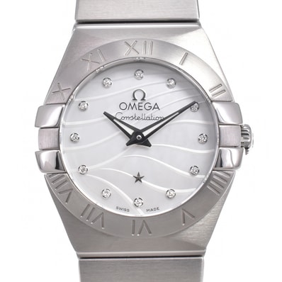 オメガ OMEGA 123.10.24.60.55.003 コンステレーション 12P ダイヤモンド ホワイトシェル クォーツ レディース 美品 保証書付き L#150958