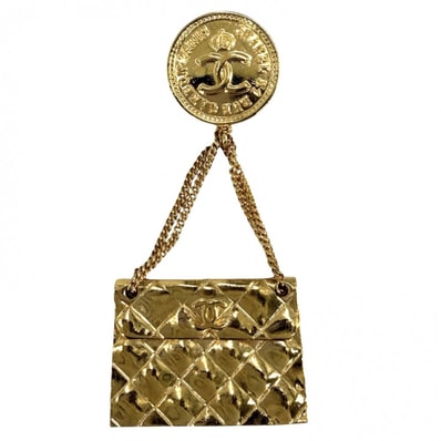 CHANEL シャネル ブローチ マトラッセ バッグモチーフ ココマーク アクセサリー ヴィンテージ GP 2 6 ゴールド レディース 約19.0g 1991年【中古品】