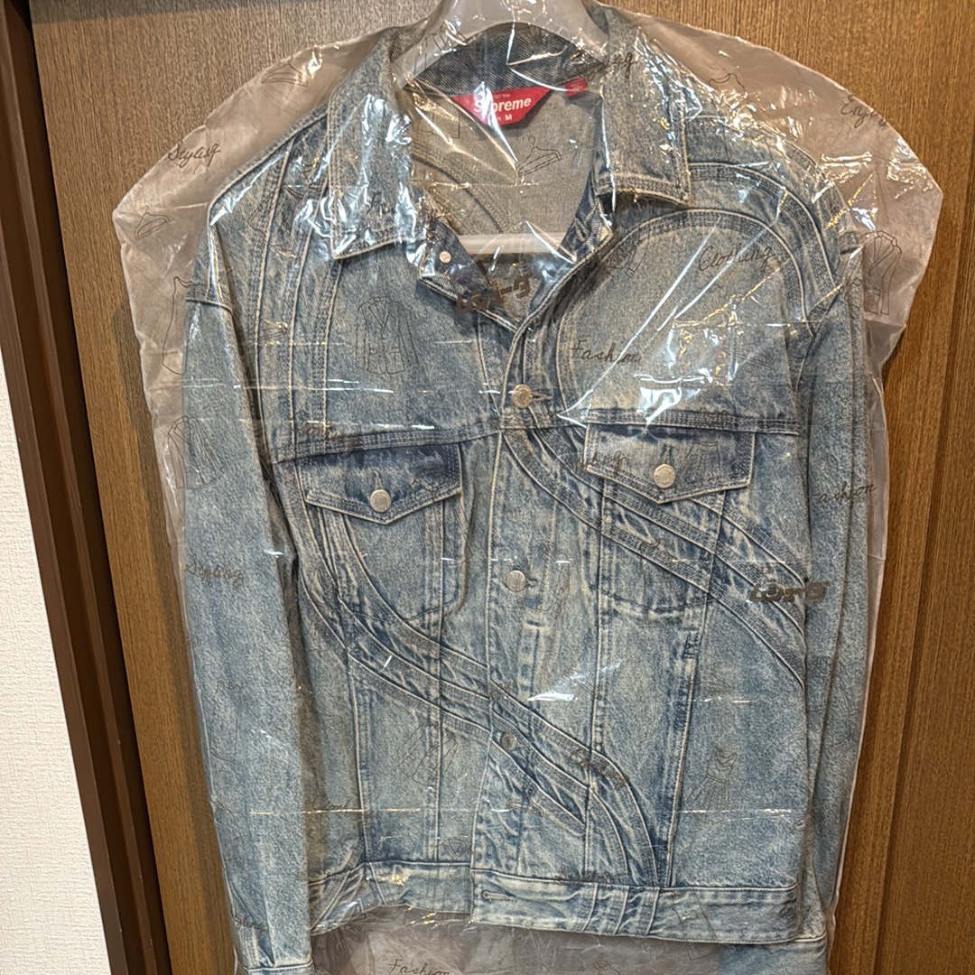 Supreme S Logo Denim Trucker Jacket "Washed Blue"
