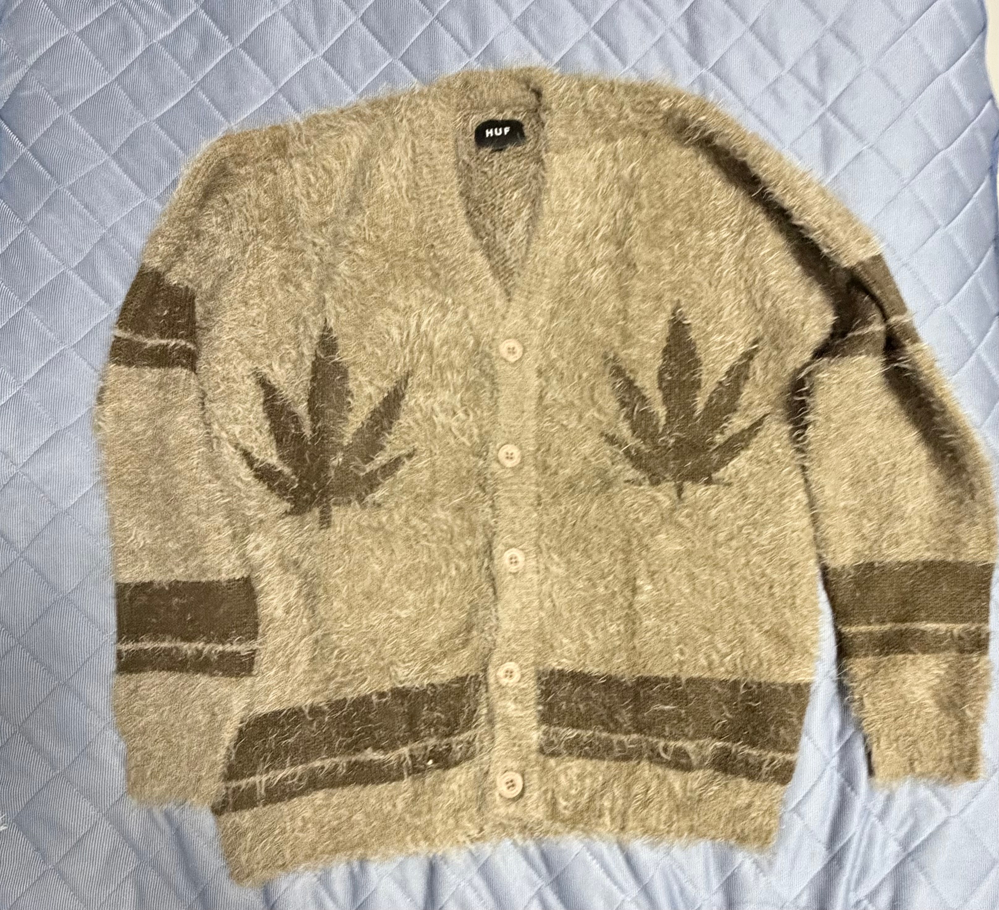 HUF×PLEASURES カーディガン もみじ