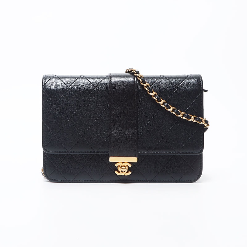 シャネル CHANEL 27番台 2018-2019 ワイルドステッチ チェーン ウォレット ショルダーバッグ【中古】