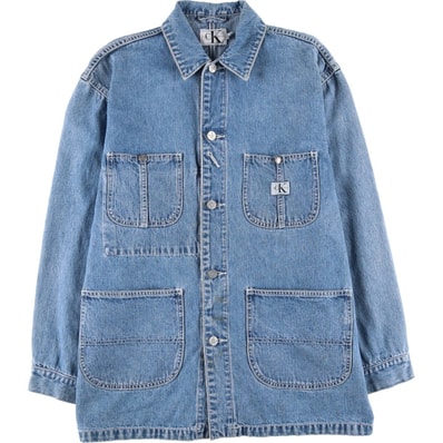 古着 90~00年代 カルバンクライン Calvin klein JEANS デニムカバーオール メンズM相当/eaa477427