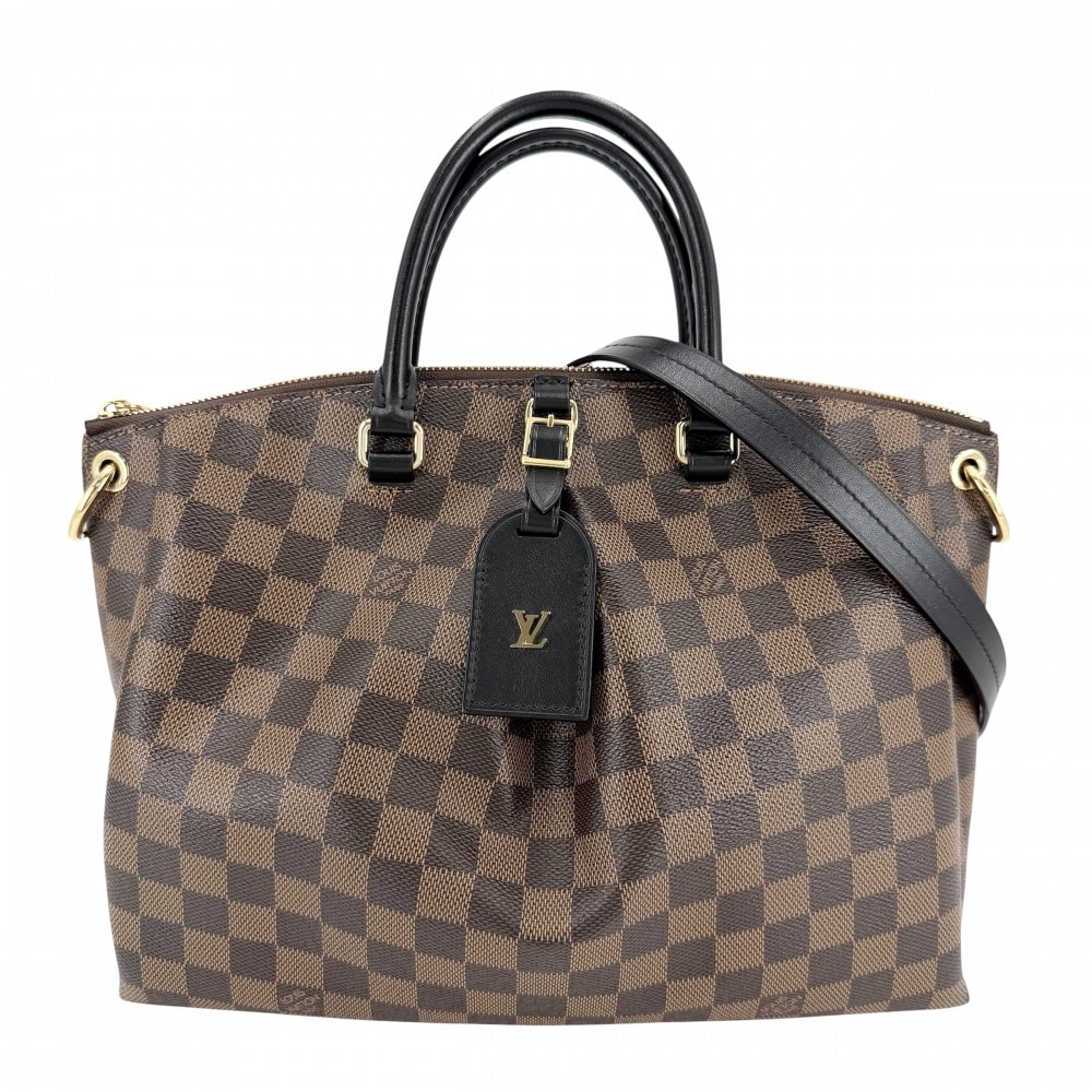LOUIS VUITTON ルイヴィトン 2WAY ダミエ オデオントートMM ハンドバッグ ショルダーバッグ 肩掛け 斜め掛け ブラウン 茶 N45283 ゴールド金具 レディース 美品【中古品】