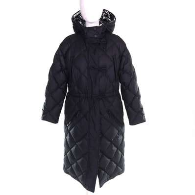 極美品 エルメス ダウンコート 朝の散歩 黒 白 34 2H0158D4