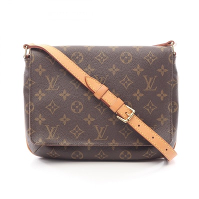 ルイ・ヴィトン LOUIS VUITTON ミュゼットタンゴ ショートストラップ モノグラム ショルダーバッグ バッグ PVCコーティングキャンバス レザー レディース ブラウン系 M51257 【中古】