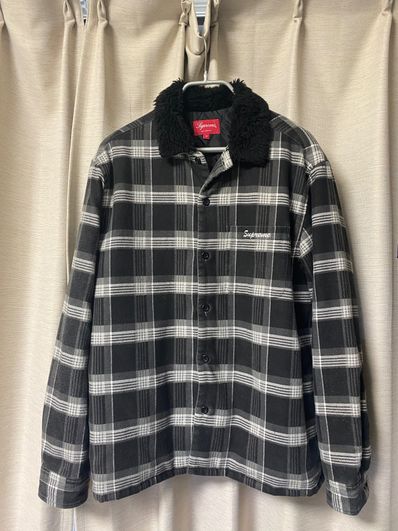Supreme Faux Fur Collar Flannel Shirt "Black"