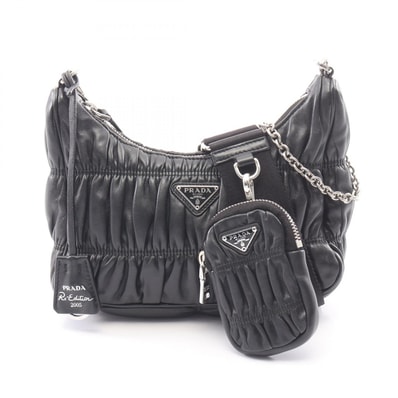 プラダ PRADA Re-Edition 2005 2WAY ショルダーバッグ バッグ レザー レディース ブラック系 【中古】