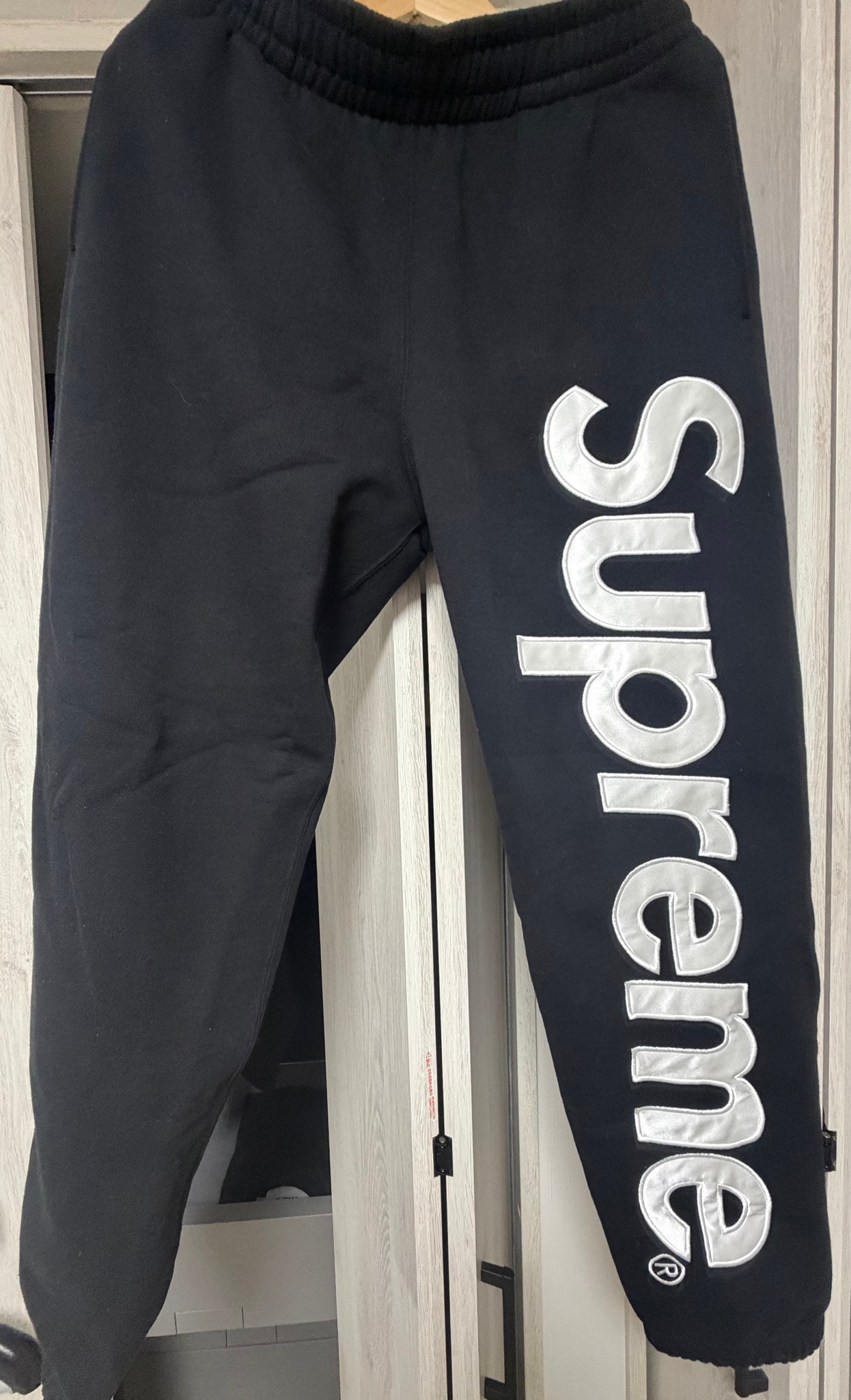 Supreme Satin Applique Sweatpant (26SS) "Black"