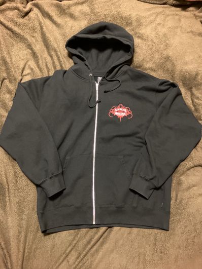 Supreme x HYSTERIC GLAMOUR Zip Up Hooded Sweatshirt "Black"