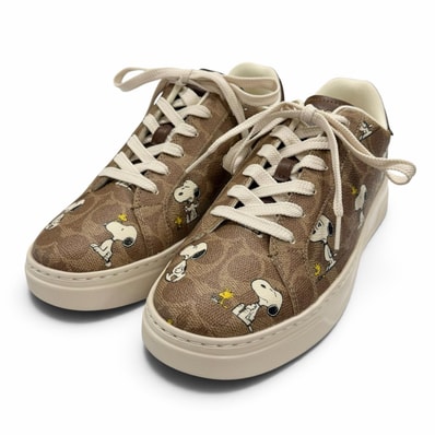 未使用品 コーチ スニーカー HIGH LINE WDSTK SNKR ベージュ