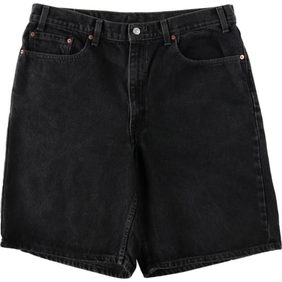 古着 00年代 リーバイス Levi's 550 RELAXED FIT ブラックデニムショーツ ハーフパンツ USA製 メンズw38相当/eaa620266