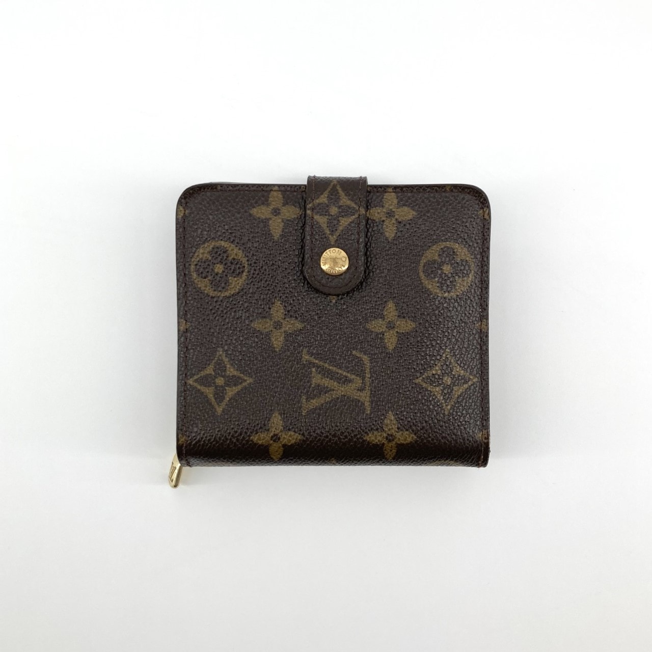 LOUIS VUITTON(ルイ・ヴィトン) モノグラムキャンバス コンパクトジップ スナップボタン M61667 二つ折り財布 ブラウン