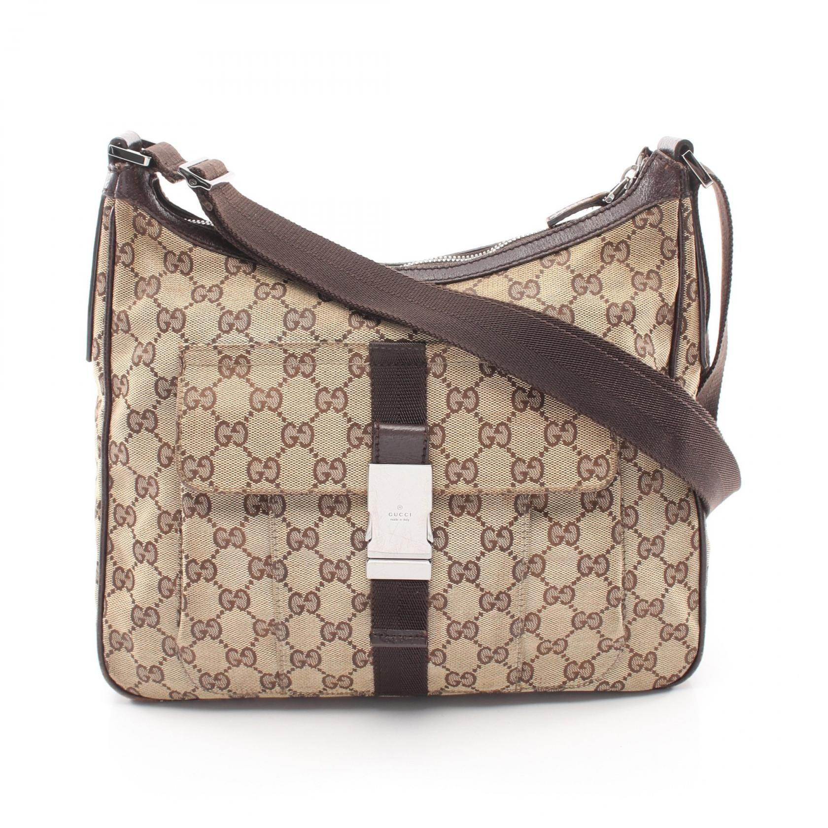 グッチ GUCCI GGキャンバス ショルダーバッグ バッグ キャンバス レザー レディース ベージュ系 / ブラウン系 131211 【中古】