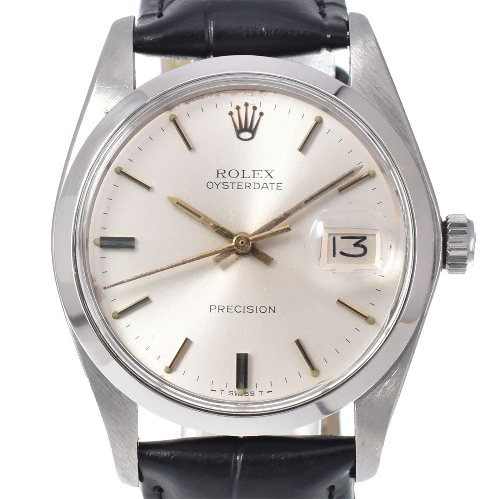 ロレックス ROLEX 6694 ヴィンテージ オイスターデイト プレシジョン Cal.1225 シルバー 手巻き メンズ 良品 腕時計 N#150981