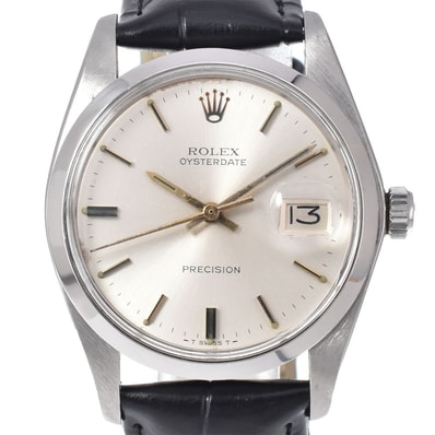 ロレックス ROLEX 6694 ヴィンテージ オイスターデイト プレシジョン Cal.1225 シルバー 手巻き メンズ 良品 腕時計 N#150981