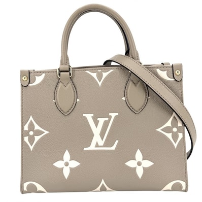 LOUIS VUITTON ルイヴィトン 2WAY モノグラムアンプラント オンザゴーPM ハンドバッグ ショルダーバッグ 肩掛け 斜め掛け ベージュ M45779 トゥルトレールクレーム ゴールド金具 レディース 美品【中古品】