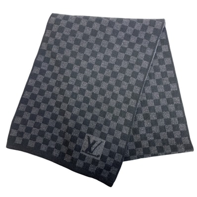 ルイヴィトン LOUIS VUITTON マフラー ダミエ エシャルプ・プティ M74200 ブラック