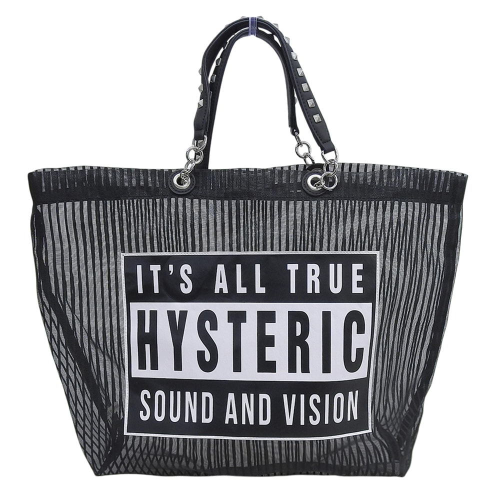 ヒステリックグラマー スタッズハンドル ADVISORY PATCH トートバッグ レディース ブラック