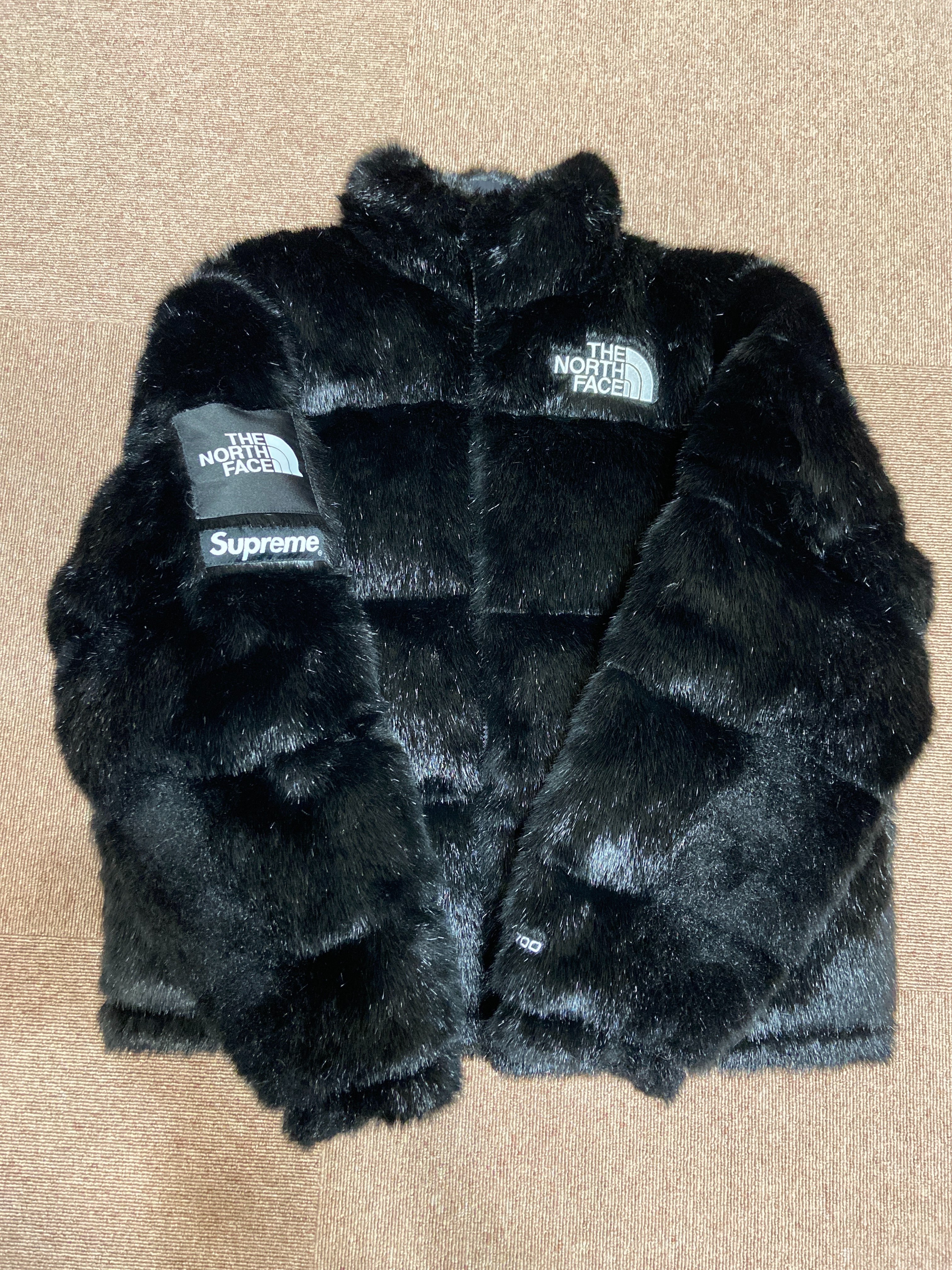 Supreme x The North Face Faux Fur Nuptse Jacket "Black"