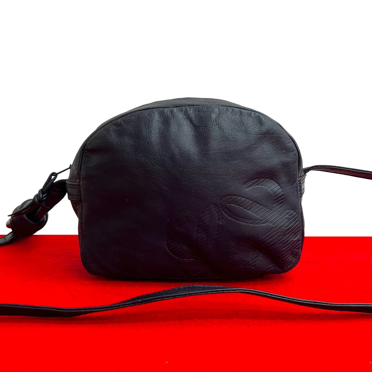 LOEWE ロエベ アナグラム ロゴ レザー ショルダーバッグ パープル
 91548